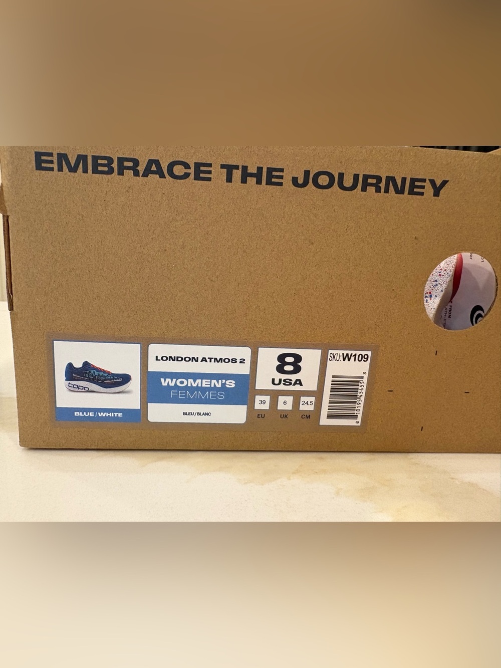 NWT Women’s Topo Atmos Blue London Graphic Running Shoes Size 8. - Picture 3 of 3